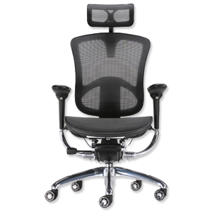 Adroit Smart Mesh Armchair Seat W530xD500xH470-530mm Black