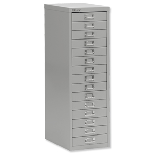 Bisley SoHo Multidrawer Cabinet 15-Drawer H860mm Grey Ref 101229