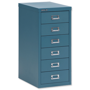Bisley SoHo Multidrawer Cabinet 6-Drawer H590mm Doulton Blue