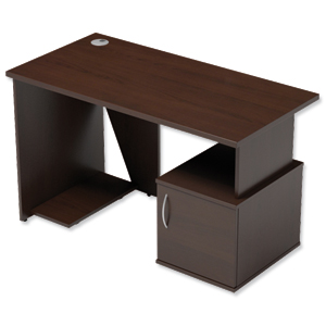 Sonix Ariel Home Work Desk with Cupboard W1200xD600xH725mm Dark Walnut