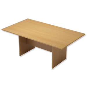 Trexus Boardroom Table Rectangular Panel Leg W1800xD1000xH725mm Beech