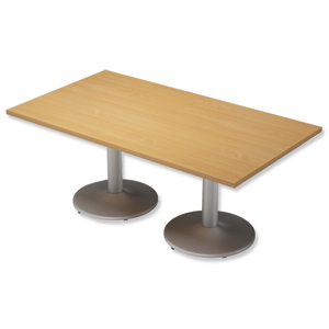 Trexus Boardroom Table Rectangular Pillar Leg W1800xD1000xH725mm Beech