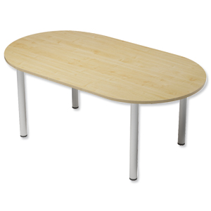 Trexus Boardroom Table D-End Post Leg W1800xD1000xH725mm Maple