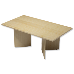 Trexus Boardroom Table Rectangular Arrow Leg W1800xD1000xH725mm Maple