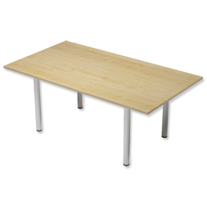 Trexus Boardroom Table Rectangular Post Leg W1800xD1000xH725mm Maple