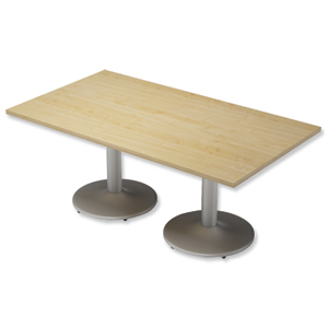 Trexus Boardroom Table Rectangular Pillar Leg W1800xD1000xH725mm Maple