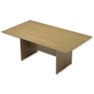 Trexus Boardroom Table Rectangular Panel Leg W1800xD1000xH725mm Oak