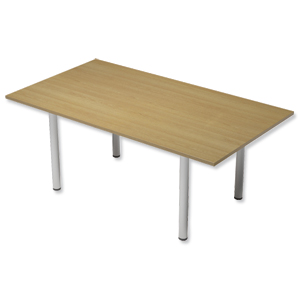 Trexus Boardroom Table Rectangular Post Leg W1800xD1000xH725mm Oak