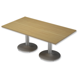 Trexus Boardroom Table Rectangular Pillar Leg W1800xD1000xH725mm Oak