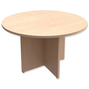 Trexus Boardroom Table Round X-Panel Legs Dia1200xH725mm Maple