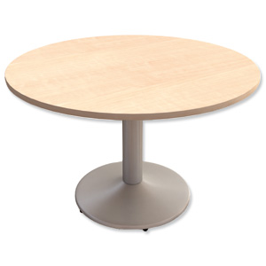 Trexus Boardroom Table Round Pillar Legs Dia1200xH725mm Maple