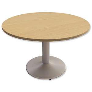 Trexus Boardroom Table Round Pillar Legs Dia1200xH725mm Beech