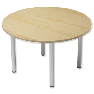 Trexus Boardroom Table Round Post Leg Dia1200xH725mm Maple