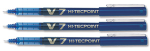 Pilot V7 Rollerball Pen Needle Tip 0.7mm Line 0.5mm Blue Ref V703 [Pack 12]