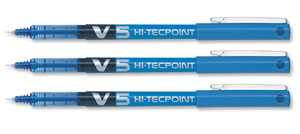 Pilot V5 Rollerball Pen Needle Tip 0.5mm Line 0.3mm Blue Ref V503 [Pack 12]