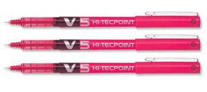 Pilot V5 Rollerball Pen Needle Tip 0.5mm Line 0.3mm Red Ref V502 [Pack 12]