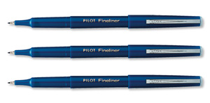 Pilot Fineliner Pen Medium 1.2mm Tip 0.4mm Line Blue Ref SWPPF03 [Pack 12]