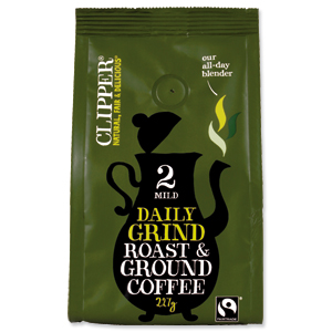 Clipper Daily Grind Fairtrade Ground Roasted Coffee 227g Ref A07617