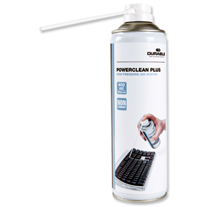 Durable Powerclean Plus Air Duster Gas Cleaner Flammable 400ml Ref 5836