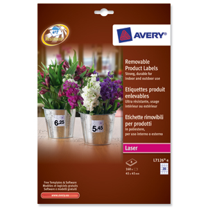 Avery Pricing Labels Removable 45x45mm Ref L7126- 8 [8 Sheets]