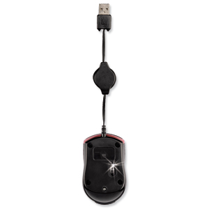 Hama Mouse Optical 3 Button Retractable Cord for Notebook Black Ref 00053873