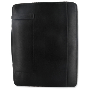Holborn A4 Folder Zipped Leather 231x320mm Black Ref 827342