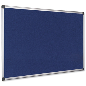 Bi-Office Notice Board Fire Retardant Fabric Alumimium Frame W900xH600mm Blue Ref SA0301170