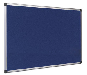 Bi-Office Notice Board Fire Retardant Fabric Alumimium Frame W1800xH1200mm Blue Ref SA2701170