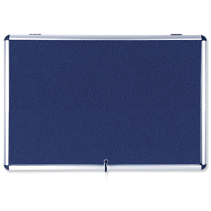Bi-Office Fire Retardant Display Case Glazed Blue Fabric 8xA4 Ref ST350101150