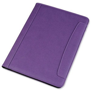 Alassio Messina Folio Leather Look Writing Case Purple Ref 30086