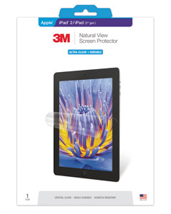 3M Natural View Ultra Clear Screen Protector for iPad 2/Next Gen Ref NViPad2-2 [Pack 2]