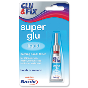 Bostik Glu & Fix Super Glu Liquid Safety Cap Tube 3g Ref 80607 [Pack 12]
