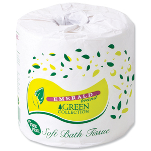Emerald Toilet Rolls 2-Ply 500 Sheets White Ref VEMR5701-B [Pack 96]
