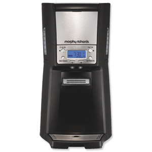 Morphy Richards 47130 Filter Coffee Maker 12 Cups Digital Black and Stainless Steel Ref MR7130
