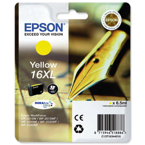 Epson 16XL Inkjet Cartridge Pen & Crossword Page Life 450pp Yellow Ref T16344010