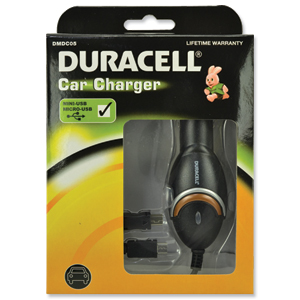 Duracell Micro USB DC Car Charger for Blackberry Samsung HTC Motorola Ref DMDC05