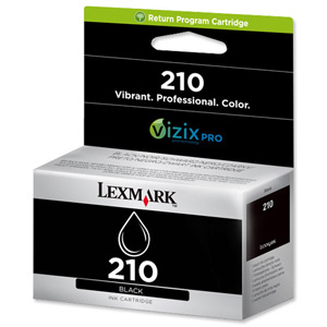 Lexmark 210 Return Program Inkjet Cartridge Page Life 625pp Black Ref 14L0173