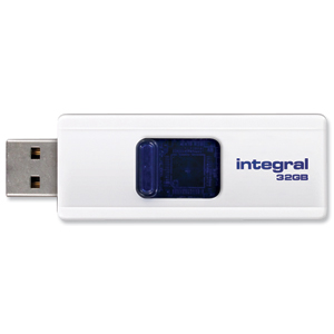 Integral Slide Flash Drive USB 2.0 32GB White Ref INFD32GBSLDWH