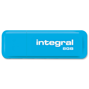 Integral Neon Flash Drive USB 2.0 8GB Blue Ref INFD8GBNEONB