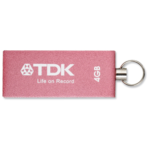 TDK Trans-it Metal Flash Drive 4GB USB 2.0 Pink Ref t78658