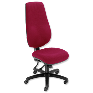 Trexus Wolfe Operator Chair 24/7 Back H720mm Seat W500xD480xH470-570mm Burgundy