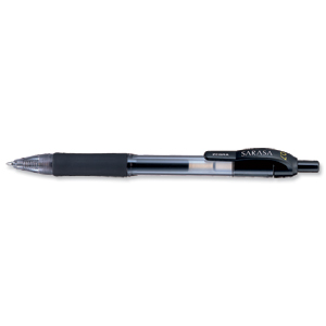Zebra Sarasa Retractable Rollerball Gel Ink Pen Medium Black Ref 46810 [Pack 12]
