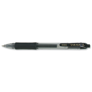 Zebra Sarasa Retractable Rollerball Gel Ink Pen Broad Black Ref 13691 [Pack 12]