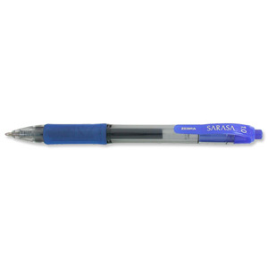 Zebra Sarasa Retractable Rollerball Gel Ink Pen Broad Blue Ref 13692 [Pack 12]