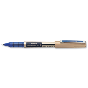 Zebra DX7 Rollerball Liquid Ink Pen Medium Needle Point Blue Ref 16082 [Pack 10]
