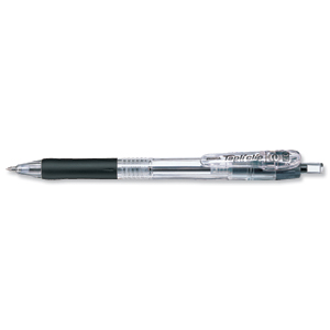 Zebra Tapli Clip Ball Pen Medium Tip 0.7mm Line 0.6mm Black Ref 37011 [Pack 12]