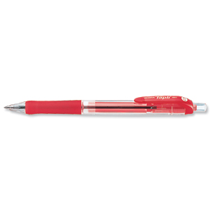 Zebra Tapli Clip Ball Pen Medium Tip 0.7mm Line 0.6mm Red Ref 37013 [Pack 12]