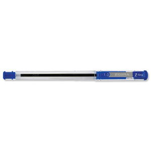 Zebra Z-grip Gel Stick Pen Medium Blue Ref 27092 [Pack 12]