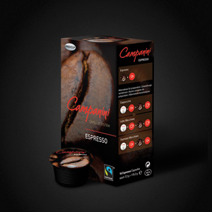 Campanini Espresso Coffee Capsules Fairtrade 16 per Box Ref 1192 [6 Boxes]