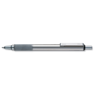 Zebra F701 Ball Pen Retractable Stainless Steel Fine Black Ref 44970